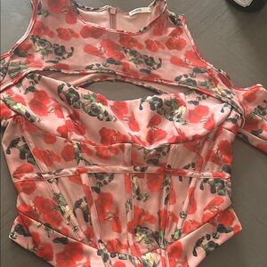 House of CB Pink Sleeveless Cut Out Bodysuit